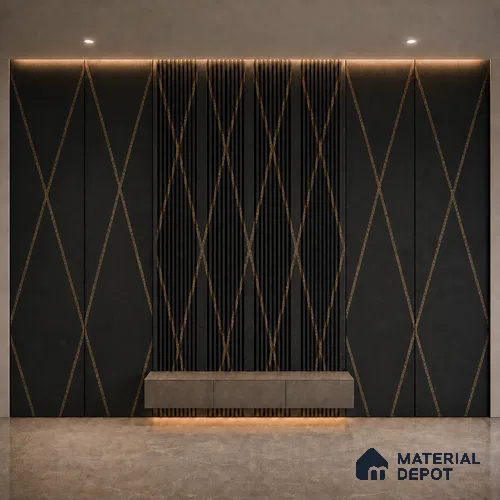 Portoro 10 ft x 0.68 ft (3060x208 mm) Curve Design Interior & Exterior Wall & Ceiling Panel - 10 mm | Suitable for Balcony, Facade & Open Area | Width is Subjected to 5% Variation