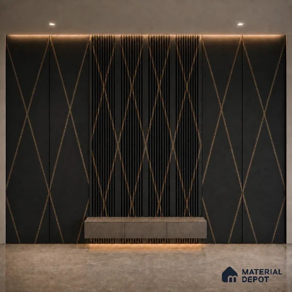 Portoro 10 ft x 0.68 ft (3060x208 mm) Curve Design Interior & Exterior Wall & Ceiling Panel - 10 mm | Suitable for Balcony, Facade & Open Area | Width is Subjected to 5% Variation