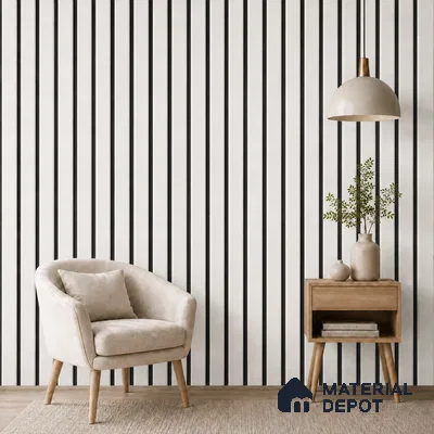 Statuario 10 ft x 0.5 ft (3060x150 mm) Dual Tone Linea Design Interior & Exterior Wall & Ceiling Panel - 15 mm | Suitable for Balcony, Facade & Open Area | Width is Subjected to 5% Variation