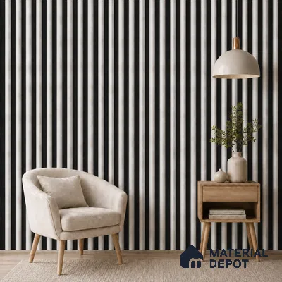 Statuario 10 ft x 0.6 ft (3060x180 mm) Dual Tone Arch Design Interior & Exterior Wall & Ceiling Panel - 17 mm | Suitable for Balcony, Facade & Open Area | Width is Subjected to 5% Variation