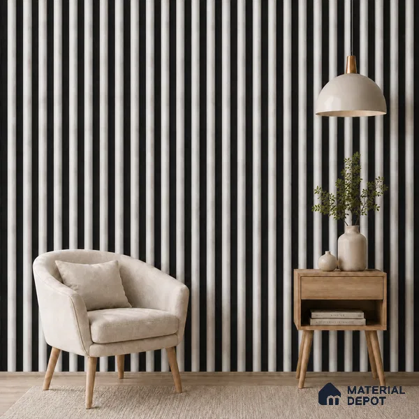 Statuario 10 ft x 0.6 ft (3060x180 mm) Dual Tone Arch Design Interior & Exterior Wall & Ceiling Panel - 17 mm | Suitable for Balcony, Facade & Open Area | Width is Subjected to 5% Variation