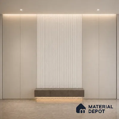 Statuario 10 ft x 0.5 ft (3060x150 mm) Linea Design Interior & Exterior Wall & Ceiling Panel - 15 mm | Suitable for Balcony, Facade & Open Area | Width is Subjected to 5% Variation