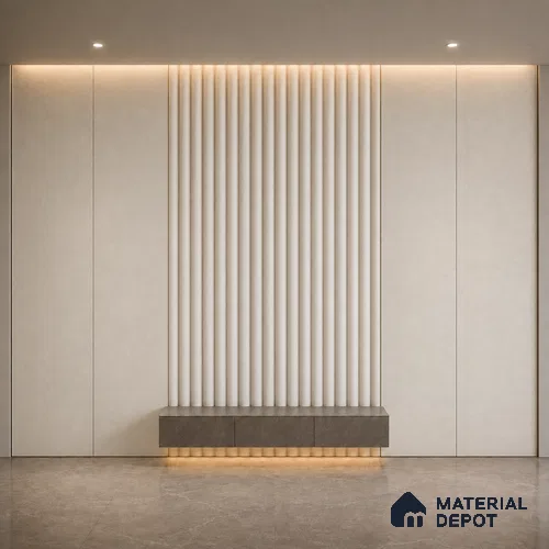 Pearl 10 ft x 0.6 ft (3060x180 mm) Arch Design Interior & Exterior Wall & Ceiling Panel - 17 mm | Suitable for Balcony, Facade & Open Area | Width is Subjected to 5% Variation