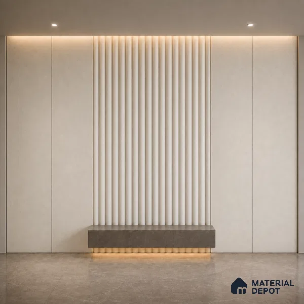 Pearl 10 ft x 0.6 ft (3060x180 mm) Arch Design Interior & Exterior Wall & Ceiling Panel - 17 mm | Suitable for Balcony, Facade & Open Area | Width is Subjected to 5% Variation