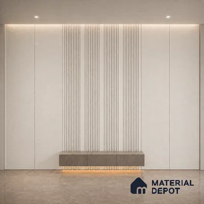 Pearl 10 ft x 0.68 ft (3060x208 mm) Curve Design Interior & Exterior Wall & Ceiling Panel - 10 mm | Suitable for Balcony, Facade & Open Area | Width is Subjected to 5% Variation