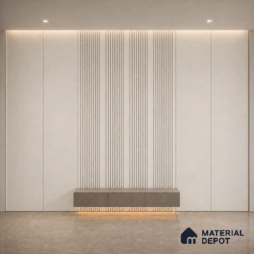 Pearl 10 ft x 0.68 ft (3060x208 mm) Curve Design Interior & Exterior Wall & Ceiling Panel - 10 mm | Suitable for Balcony, Facade & Open Area | Width is Subjected to 5% Variation
