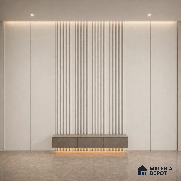 Pearl 10 ft x 0.68 ft (3060x208 mm) Curve Design Interior & Exterior Wall & Ceiling Panel - 10 mm | Suitable for Balcony, Facade & Open Area | Width is Subjected to 5% Variation