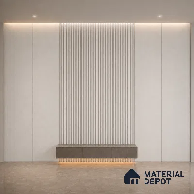 Pearl 10 ft x 0.5 ft (3060x150 mm) Linea Design Interior & Exterior Wall & Ceiling Panel - 15 mm | Suitable for Balcony, Facade & Open Area | Width is Subjected to 5% Variation