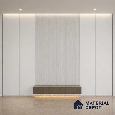 Snow White 10 ft x 0.5 ft (3060x150 mm) Pastel Pyramid Design Interior & Exterior Wall & Ceiling Panel - 15 mm | Suitable for Balcony, Facade & Open Area | Width is Subjected to 5% Variation