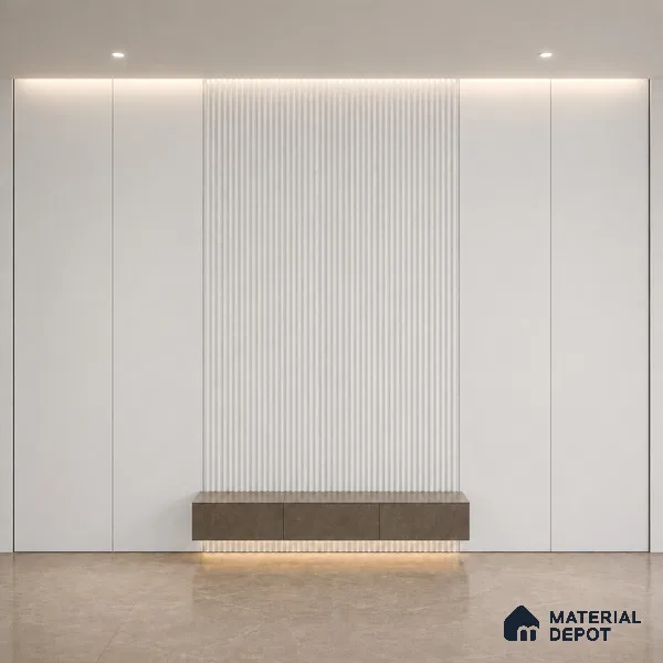 Snow White 10 ft x 0.5 ft (3060x150 mm) Pastel Pyramid Design Interior & Exterior Wall & Ceiling Panel - 15 mm | Suitable for Balcony, Facade & Open Area | Width is Subjected to 5% Variation