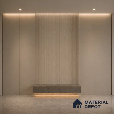 Mocha 10 ft x 0.5 ft (3060x150 mm) Pastel Pyramid Design Interior & Exterior Wall & Ceiling Panel - 15 mm | Suitable for Balcony, Facade & Open Area | Width is Subjected to 5% Variation
