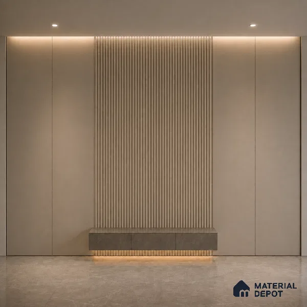 Mocha 10 ft x 0.5 ft (3060x150 mm) Pastel Pyramid Design Interior & Exterior Wall & Ceiling Panel - 15 mm | Suitable for Balcony, Facade & Open Area | Width is Subjected to 5% Variation