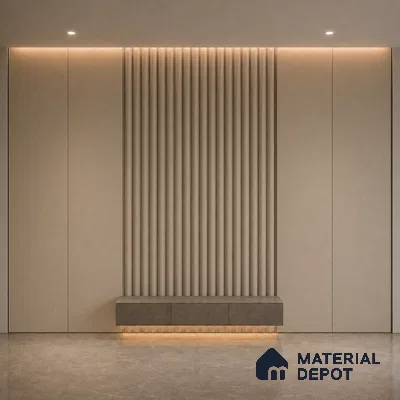 Mocha 10 ft x 0.6 ft (3060x180 mm) Pastel Arch Design Interior & Exterior Wall & Ceiling Panel - 17 mm | Suitable for Balcony, Facade & Open Area | Width is Subjected to 5% Variation