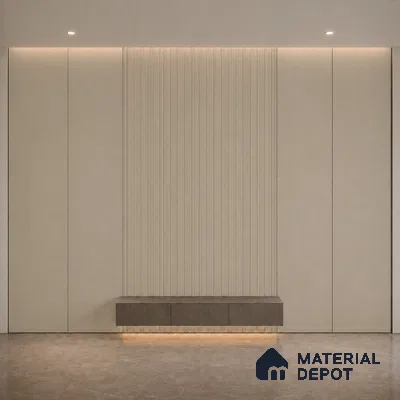 Mocha 10 ft x 0.5 ft (3060x150 mm) Pastel Linea Design Interior & Exterior Wall & Ceiling Panel - 15 mm | Suitable for Balcony, Facade & Open Area | Width is Subjected to 5% Variation