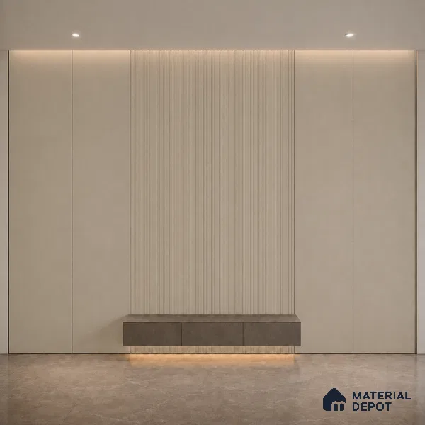Mocha 10 ft x 0.5 ft (3060x150 mm) Pastel Linea Design Interior & Exterior Wall & Ceiling Panel - 15 mm | Suitable for Balcony, Facade & Open Area | Width is Subjected to 5% Variation