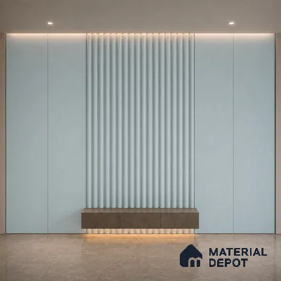 Sky Blue 10 ft x 0.6 ft (3060x180 mm) Pastel Arch Design Interior & Exterior Wall & Ceiling Panel - 17 mm | Suitable for Balcony, Facade & Open Area | Width is Subjected to 5% Variation
