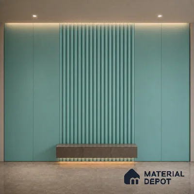 Steel Blue 10 ft x 0.6 ft (3060x180 mm) Pastel Arch Design Interior & Exterior Wall & Ceiling Panel - 17 mm | Suitable for Balcony, Facade & Open Area | Width is Subjected to 5% Variation
