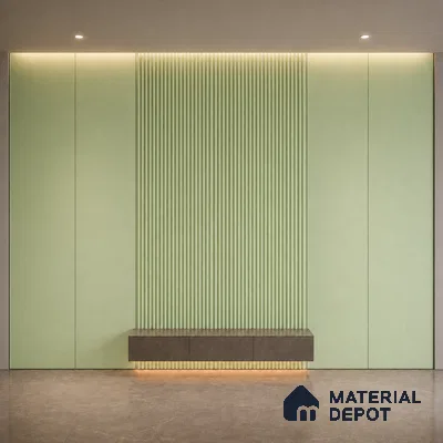 Mint Green 10 ft x 0.5 ft (3060x150 mm) Pastel Pyramid Design Interior & Exterior Wall & Ceiling Panel - 15 mm | Suitable for Balcony, Facade & Open Area | Width is Subjected to 5% Variation