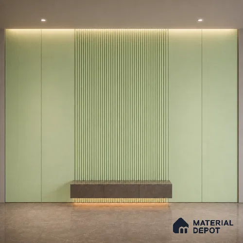 Mint Green 10 ft x 0.5 ft (3060x150 mm) Pastel Pyramid Design Interior & Exterior Wall & Ceiling Panel - 15 mm | Suitable for Balcony, Facade & Open Area | Width is Subjected to 5% Variation