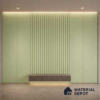 Mint Green 10 ft x 0.6 ft (3060x180 mm) Pastel Arch Design Interior & Exterior Wall & Ceiling Panel - 17 mm | Suitable for Balcony, Facade & Open Area | Width is Subjected to 5% Variation