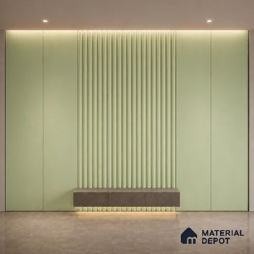 Mint Green 10 ft x 0.6 ft (3060x180 mm) Pastel Arch Design Interior & Exterior Wall & Ceiling Panel - 17 mm | Suitable for Balcony, Facade & Open Area | Width is Subjected to 5% Variation