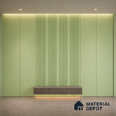 Mint Green 10 ft x 0.68 ft (3060x208 mm) Curve Design Interior & Exterior Wall & Ceiling Panel - 10 mm | Suitable for Balcony, Facade & Open Area | Width is Subjected to 5% Variation