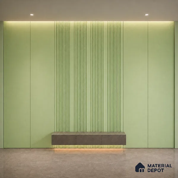 Mint Green 10 ft x 0.68 ft (3060x208 mm) Curve Design Interior & Exterior Wall & Ceiling Panel - 10 mm | Suitable for Balcony, Facade & Open Area | Width is Subjected to 5% Variation