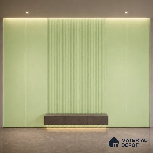 Mint Green 10 ft x 0.5 ft (3060x150 mm) Pastel Linea Design Interior & Exterior Wall & Ceiling Panel - 15 mm | Suitable for Balcony, Facade & Open Area | Width is Subjected to 5% Variation