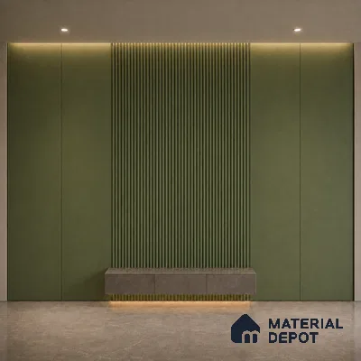 Forest Green 10 ft x 0.5 ft (3060x150 mm) Pastel Pyramid Design Interior & Exterior Wall & Ceiling Panel - 15 mm | Suitable for Balcony, Facade & Open Area | Width is Subjected to 5% Variation