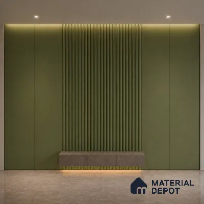 Forest Green 10 ft x 0.6 ft (3060x180 mm) Pastel Arch Design Interior & Exterior Wall & Ceiling Panel - 17 mm | Suitable for Balcony, Facade & Open Area | Width is Subjected to 5% Variation