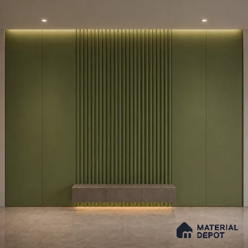 Forest Green 10 ft x 0.6 ft (3060x180 mm) Pastel Arch Design Interior & Exterior Wall & Ceiling Panel - 17 mm | Suitable for Balcony, Facade & Open Area | Width is Subjected to 5% Variation