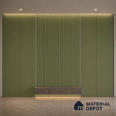 Forest Green 10 ft x 0.5 ft (3060x150 mm) Pastel Linea Design Interior & Exterior Wall & Ceiling Panel - 15 mm | Suitable for Balcony, Facade & Open Area | Width is Subjected to 5% Variation