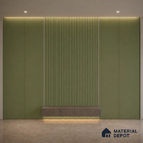 Forest Green 10 ft x 0.5 ft (3060x150 mm) Pastel Linea Design Interior & Exterior Wall & Ceiling Panel - 15 mm | Suitable for Balcony, Facade & Open Area | Width is Subjected to 5% Variation
