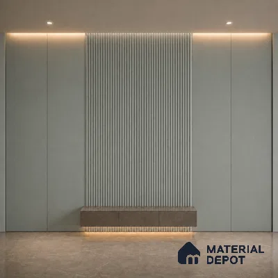 Cloud Grey 10 ft x 0.5 ft (3060x150 mm) Pastel Pyramid Design Interior & Exterior Wall & Ceiling Panel - 15 mm | Suitable for Balcony, Facade & Open Area | Width is Subjected to 5% Variation