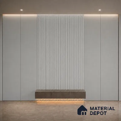 Cloud Grey 10 ft x 0.5 ft (3060x150 mm) Pastel Linea Design Interior & Exterior Wall & Ceiling Panel - 15 mm | Suitable for Balcony, Facade & Open Area | Width is Subjected to 5% Variation