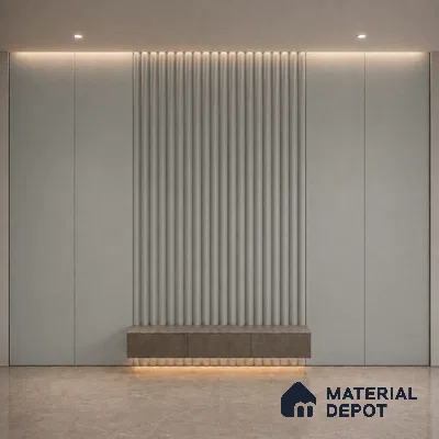 Cloud Grey 10 ft x 0.6 ft (3060x180 mm) Pastel Arch Design Interior & Exterior Wall & Ceiling Panel - 17 mm | Suitable for Balcony, Facade & Open Area | Width is Subjected to 5% Variation