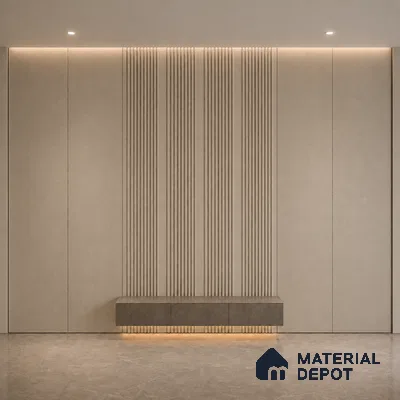 Mocha 10 ft x 0.68 ft (3060x208 mm) Curve Design Interior & Exterior Wall & Ceiling Panel - 10 mm | Suitable for Balcony, Facade & Open Area | Width is Subjected to 5% Variation