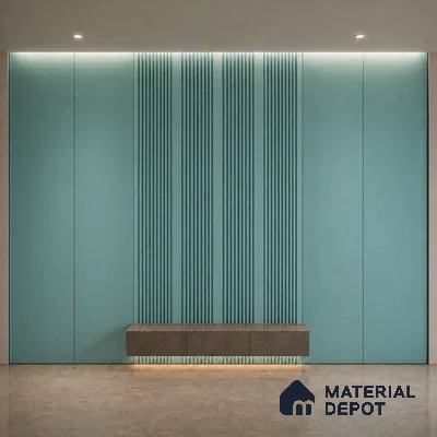 Steel Blue 10 ft x 0.68 ft (3060x208 mm) Curve Design Interior & Exterior Wall & Ceiling Panel - 10 mm | Suitable for Balcony, Facade & Open Area | Width is Subjected to 5% Variation