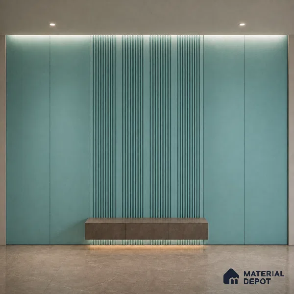 Steel Blue 10 ft x 0.68 ft (3060x208 mm) Curve Design Interior & Exterior Wall & Ceiling Panel - 10 mm | Suitable for Balcony, Facade & Open Area | Width is Subjected to 5% Variation