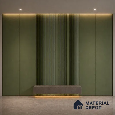 Forest Green 10 ft x 0.68 ft (3060x208 mm) Curve Design Interior & Exterior Wall & Ceiling Panel - 10 mm | Suitable for Balcony, Facade & Open Area | Width is Subjected to 5% Variation