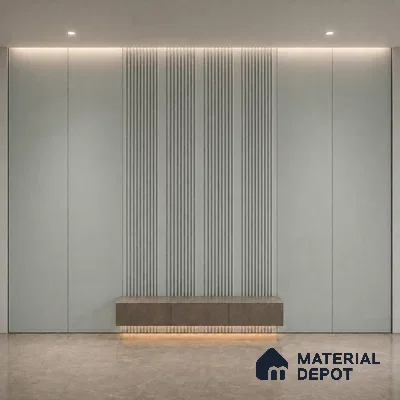 Cloud Grey 10 ft x 0.68 ft (3060x208 mm) Curve Design Interior & Exterior Wall & Ceiling Panel - 10 mm | Suitable for Balcony, Facade & Open Area | Width is Subjected to 5% Variation
