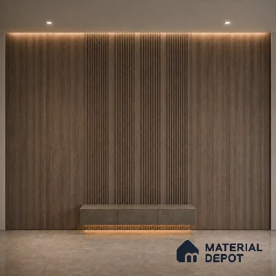 Royal Nut 10 ft x 0.68 ft (3060x208 mm) Curve Design Interior & Exterior Wall & Ceiling Panel - 10 mm | Suitable for Balcony, Facade & Open Area | Width is Subjected to 5% Variation