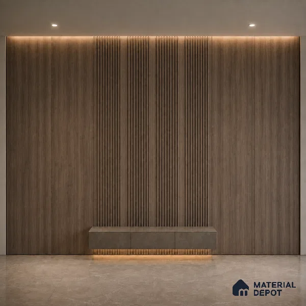 Royal Nut 10 ft x 0.68 ft (3060x208 mm) Curve Design Interior & Exterior Wall & Ceiling Panel - 10 mm | Suitable for Balcony, Facade & Open Area | Width is Subjected to 5% Variation