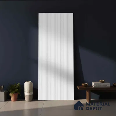 White Plain Colour Look PN 00519 9.5 ft x 4.8 inch Charcoal Panel - 12 mm | Suitable for Feature Wall, TV Unit & Living Room | Width is Subjected to 5% Variation
