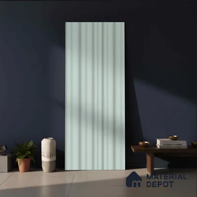 Green Plain Colour Look PN 00521 9.5 ft x 4.8 inch Charcoal Panel - 12 mm | Suitable for Feature Wall, TV Unit & Living Room | Width is Subjected to 5% Variation