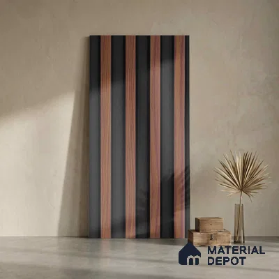 Wooden Look PN 00829 9.5 ft x 4.7 inch Charcoal Panel - 12 mm | Suitable for Feature Wall, TV Unit & Living Room | Width is Subjected to 5% Variation