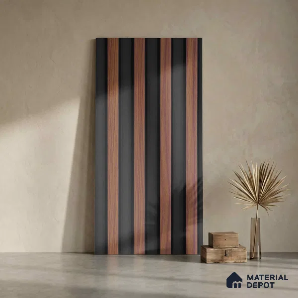 Wooden Look PN 00829 9.5 ft x 4.7 inch Charcoal Panel - 12 mm | Suitable for Feature Wall, TV Unit & Living Room | Width is Subjected to 5% Variation