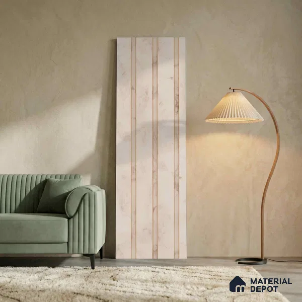 Cream Plain Colour Look PN 02784 9 ft x 4.9 inch Charcoal Panel - 12 mm | Suitable for Feature Wall, TV Unit & Living Room | Width is Subjected to 5% Variation