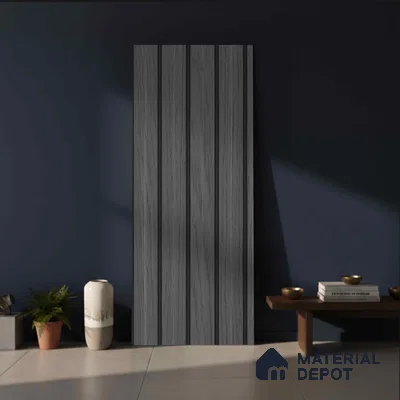 Wooden Look PN 02805 9 ft x 6.7 inch Charcoal Panel - 14 mm | Suitable for Feature Wall, TV Unit & Living Room | Width is Subjected to 5% Variation