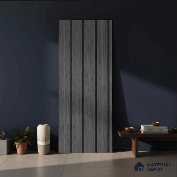 Wooden Look PN 02805 9 ft x 6.7 inch Charcoal Panel - 14 mm | Suitable for Feature Wall, TV Unit & Living Room | Width is Subjected to 5% Variation